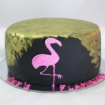 Flamingo Flat Fondant  Cake